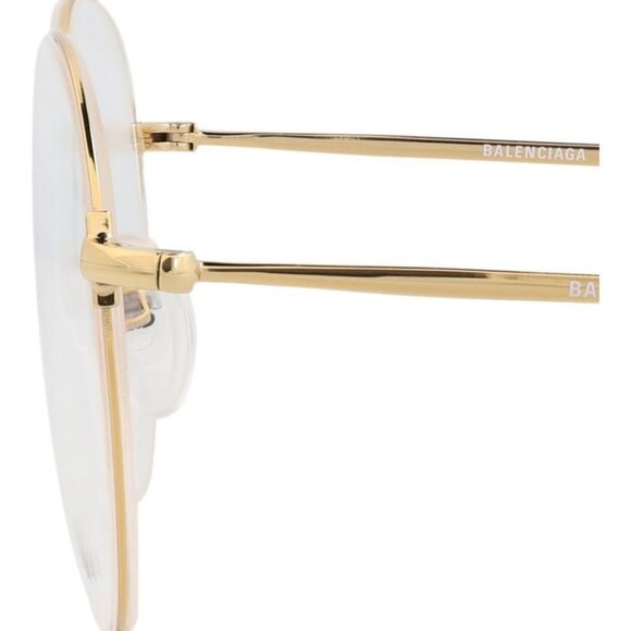 Balenciaga Unisex Round/Oval Gold Gold Transparent Fashion Designer Eyewear - Picture 4 of 4